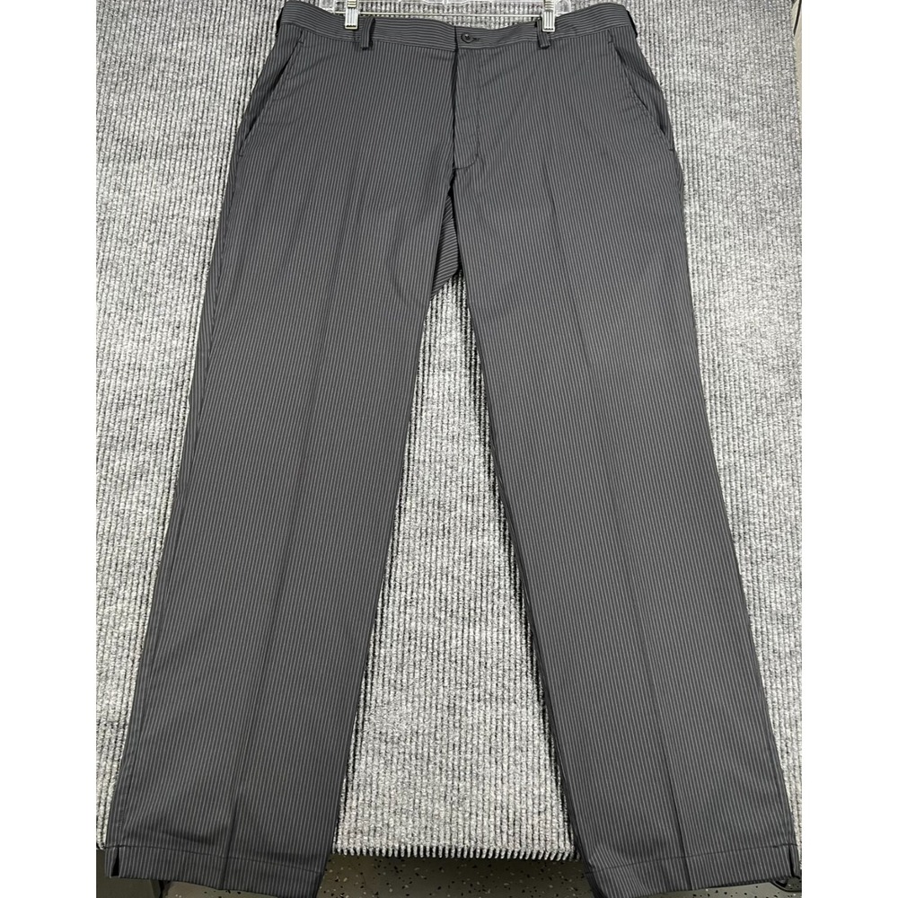 Nike Golf Pants Mens Size 38x34 Black Pin Stripe Chino Performance Outdoor